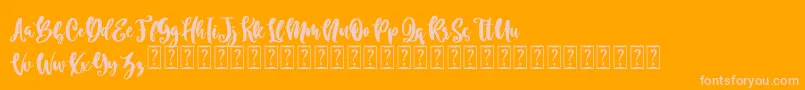 Blue Rose Free Font – Pink Fonts on Orange Background