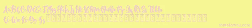 Blue Rose Free Font – Pink Fonts on Yellow Background