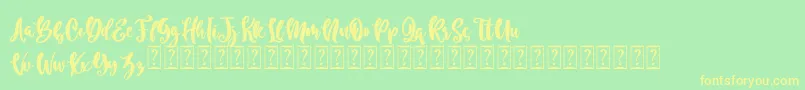 Blue Rose Free Font – Yellow Fonts on Green Background