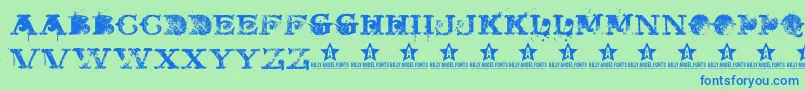 BLUEB    Font – Blue Fonts on Green Background