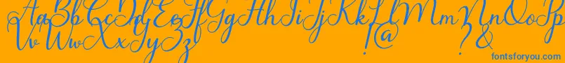 Bluebell Font – Blue Fonts on Orange Background