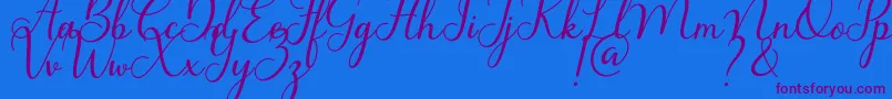 Bluebell-Schriftart – Violette Schriften auf blauem Hintergrund