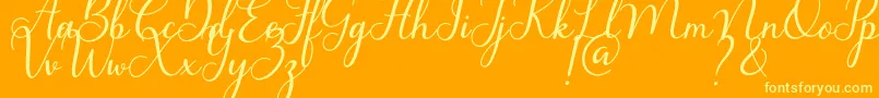 Bluebell Font – Yellow Fonts on Orange Background