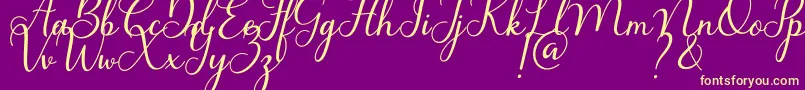 Bluebell Font – Yellow Fonts on Purple Background