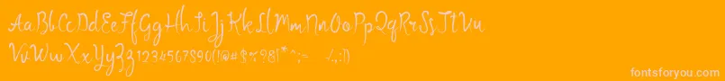 Police Blueberry DF – polices roses sur fond orange