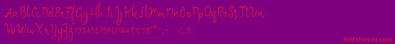 Blueberry DF Font – Red Fonts on Purple Background