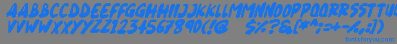 フォントBlueberry Italic – 灰色の背景に青い文字