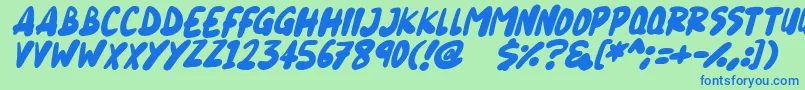 Blueberry Italic-fontti – siniset fontit vihreällä taustalla