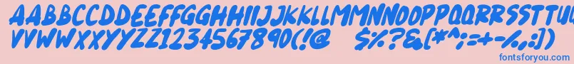 フォントBlueberry Italic – ピンクの背景に青い文字