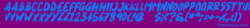 Blueberry Italic Font – Blue Fonts on Purple Background