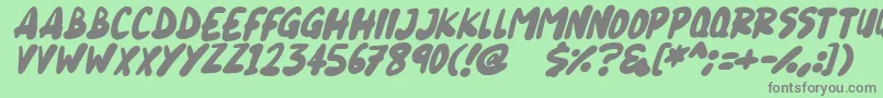 Fonte Blueberry Italic – fontes cinzas em um fundo verde