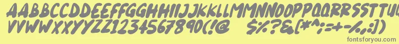 Blueberry Italic-fontti – harmaat kirjasimet keltaisella taustalla