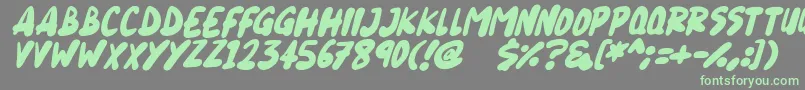 Blueberry Italic-fontti – vihreät fontit harmaalla taustalla