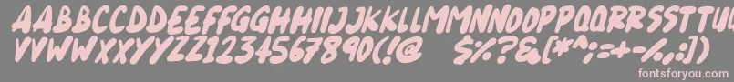 Blueberry Italic-fontti – vaaleanpunaiset fontit harmaalla taustalla