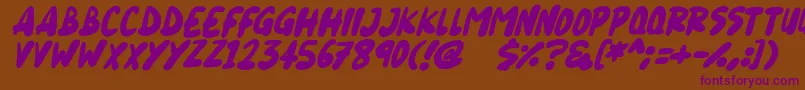 フォントBlueberry Italic – 紫色のフォント、茶色の背景