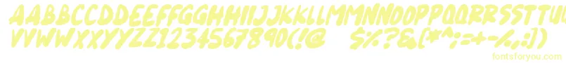 Blueberry Italic Font – Yellow Fonts on White Background