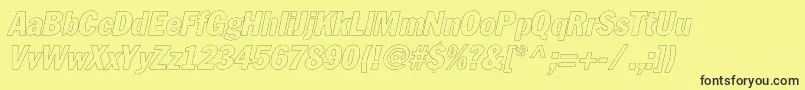 FagotcondoutlinecItalic Font – Black Fonts on Yellow Background