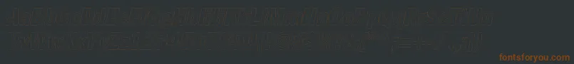 FagotcondoutlinecItalic-Schriftart – Braune Schriften auf schwarzem Hintergrund
