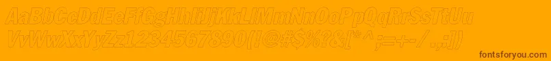 FagotcondoutlinecItalic-Schriftart – Braune Schriften auf orangefarbenem Hintergrund