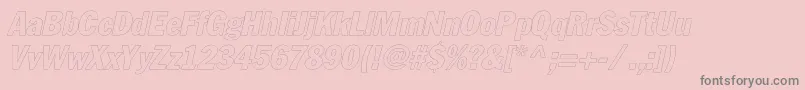 Police FagotcondoutlinecItalic – polices grises sur fond rose