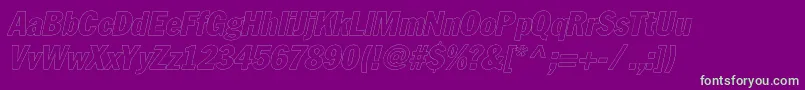 Fonte FagotcondoutlinecItalic – fontes verdes em um fundo violeta