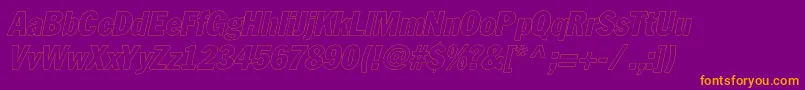 Шрифт FagotcondoutlinecItalic – оранжевые шрифты на фиолетовом фоне