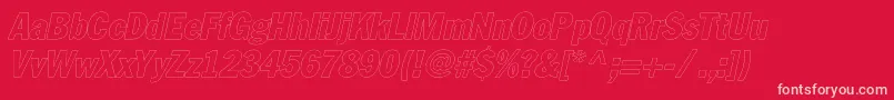 FagotcondoutlinecItalic Font – Pink Fonts on Red Background