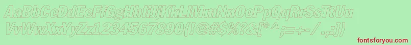 FagotcondoutlinecItalic Font – Red Fonts on Green Background