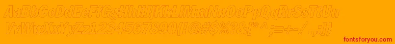 FagotcondoutlinecItalic Font – Red Fonts on Orange Background