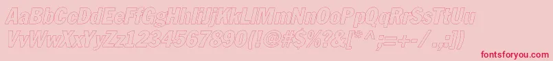 FagotcondoutlinecItalic Font – Red Fonts on Pink Background