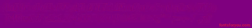 フォントFagotcondoutlinecItalic – 紫の背景に赤い文字