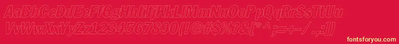 FagotcondoutlinecItalic Font – Yellow Fonts on Red Background