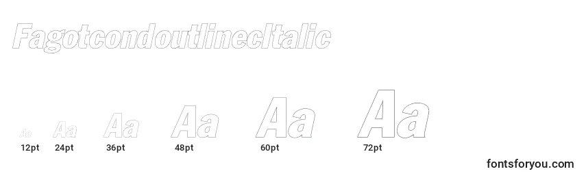 Размеры шрифта FagotcondoutlinecItalic