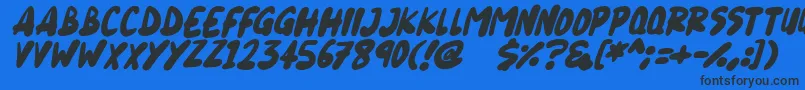 Шрифт Blueberry Italic – чёрные шрифты на синем фоне