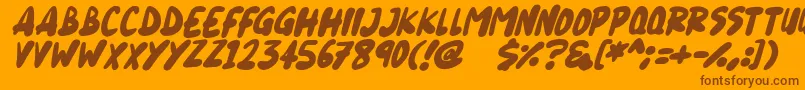 Blueberry Italic Font – Brown Fonts on Orange Background