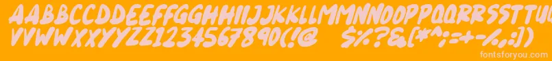 Blueberry Italic Font – Pink Fonts on Orange Background