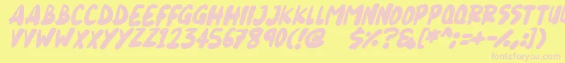 Blueberry Italic Font – Pink Fonts on Yellow Background