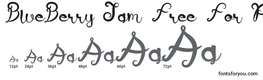 BlueBerry Jam Free For Personal Use Font Sizes