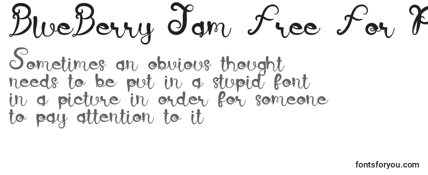 Review of the BlueBerry Jam Free For Personal Use Font