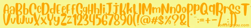 Blueberry Regular Font – Orange Fonts on Yellow Background