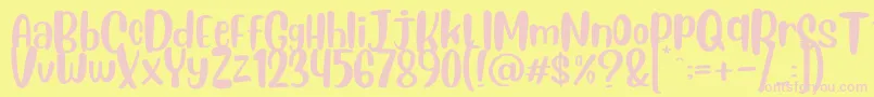 Blueberry Regular Font – Pink Fonts on Yellow Background