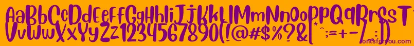 Blueberry Regular Font – Purple Fonts on Orange Background