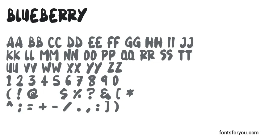 Czcionka Blueberry (121693) – alfabet, cyfry, specjalne znaki