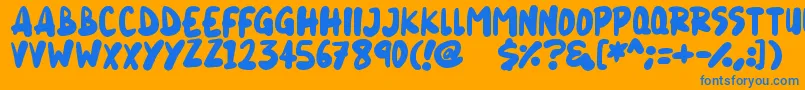 Blueberry Font – Blue Fonts on Orange Background