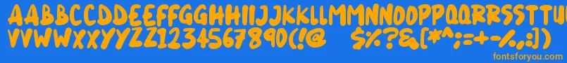 Blueberry Font – Orange Fonts on Blue Background