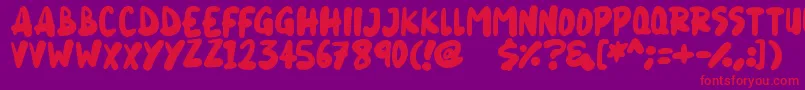 Blueberry-Schriftart – Rote Schriften auf violettem Hintergrund