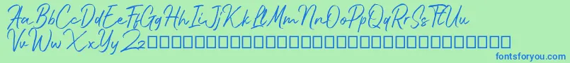 Bluehill Font – Blue Fonts on Green Background