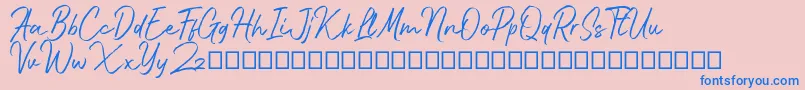 Bluehillフォントについての詳細 フォントBluehill – ピンクの背景に青い文字