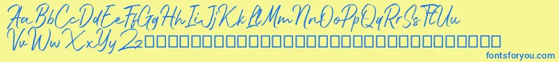 Bluehill Font – Blue Fonts on Yellow Background