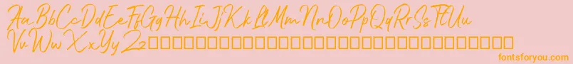 Bluehill Font – Orange Fonts on Pink Background